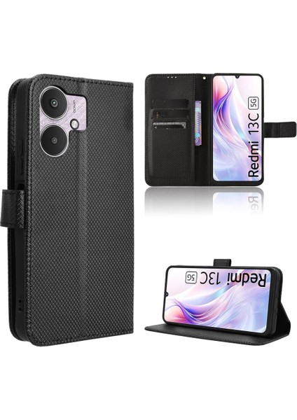 Xiaomi Redmi 13C 5g Kapak Için Kickstand Manyetik Cüzdan Kart Tutucu (Yurt Dışından)