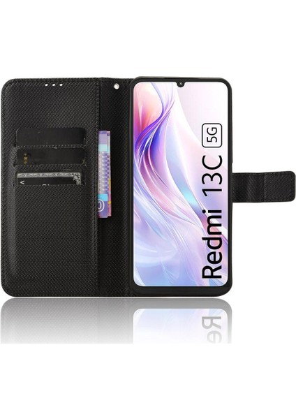 Xiaomi Redmi 13C 5g Kapak Için Kickstand Manyetik Cüzdan Kart Tutucu (Yurt Dışından)