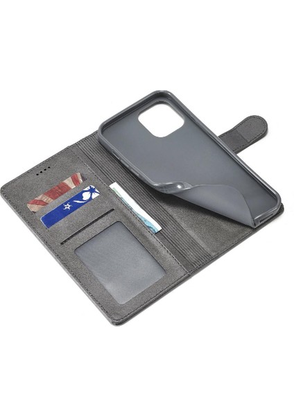 Iphone 13 Mini Buzağı Doku Yatay Çevir Deri Kılıf Kartı (Yurt Dışından)