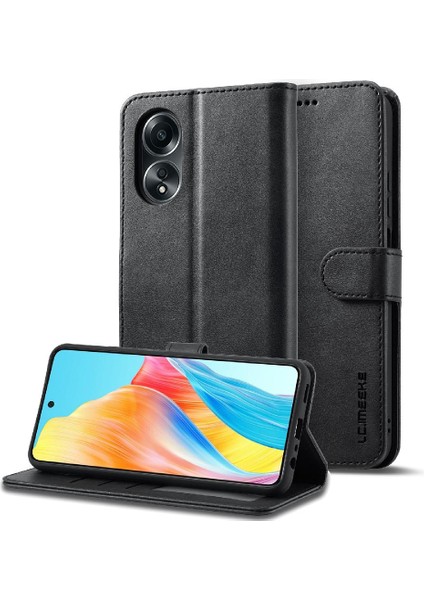 Tutucu Kart Yuvaları ile Oppo A78 4g Için Kılıf Cüzdan Buzağı Doku Flip Case (Yurt Dışından)