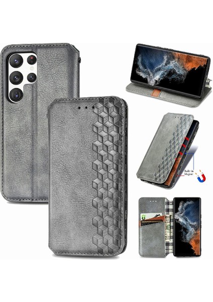 Samsung Galaxy S23 Ultra Cüzdan Fonksiyonu Için Kılıf Moda Tasarım Flip (Yurt Dışından) modelleri