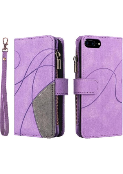 IPhone 7 Için Kılıf Artı/8 Artı Fermuar Cüzdan Tarzı Dokuz Kart Yuvaları ile (Yurt Dışından)