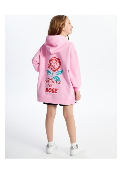 Campinas - Örme Baskı Detaylı Sweatshirt - Pembe Renk modelleri