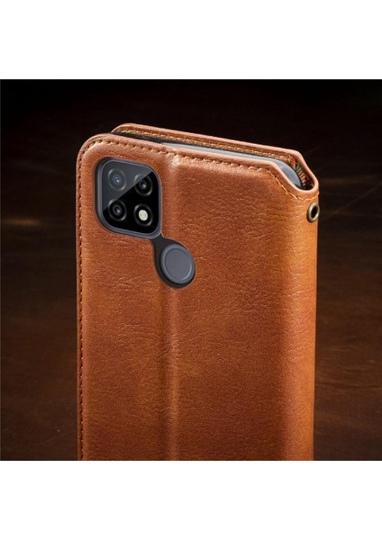 Oppo Realme C21Y Cüzdan Fonksiyonu Için Kılıf Deri Kılıf Kapak Kapak Moda (Yurt Dışından) modelleri