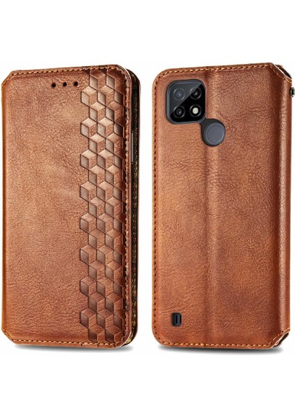 Oppo Realme C21Y Cüzdan Fonksiyonu Için Kılıf Deri Kılıf Kapak Kapak Moda (Yurt Dışından) indirimleri