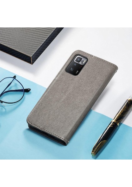 Xiaomi Poco X3 Gt Dört Yapraklı Yonca Kısa Kayış Kapak Kapak Deri (Yurt Dışından)