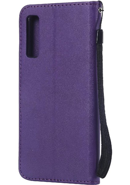 Kart Yuvası Klasik Düz Renk ile Samsung Galaxy A7 2018 Için Flip Case (Yurt Dışından)