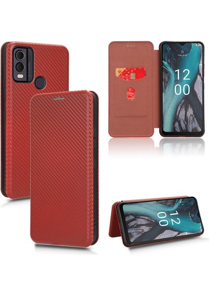 Manyi Mall Nokia C22 Için Kılıf Tam Koruma Deri Folio Flip Case Manyetik (Yurt Dışından)