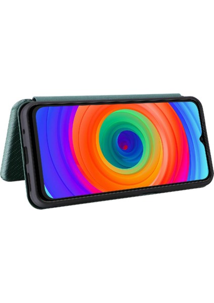 Kart ile Ulefone Not 14 Manyetik Karbon Fiber Kart Ekleme Için Kılıf (Yurt Dışından)