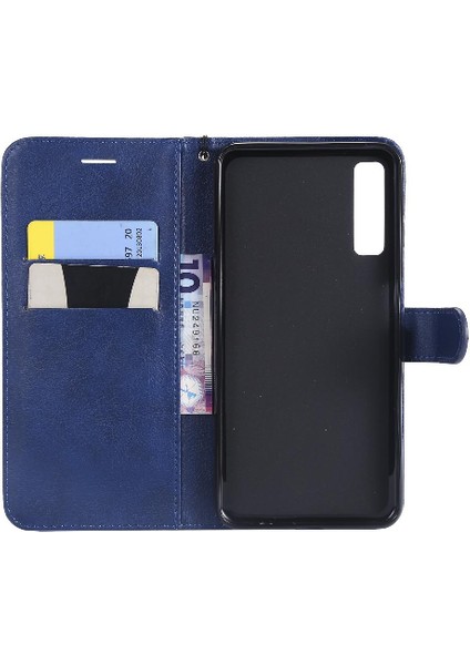 Kart Yuvası Klasik Düz Renk ile Samsung Galaxy A7 2018 Için Flip Case (Yurt Dışından)