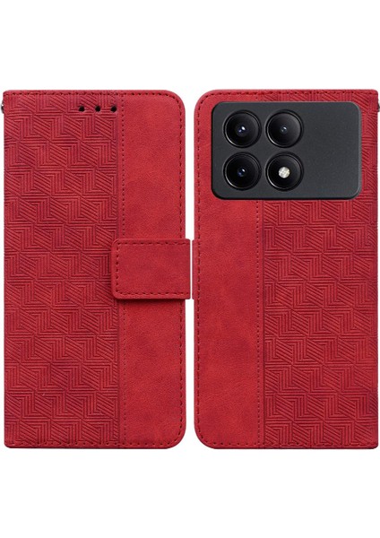 Xiaomi Poco X6 Pro 5g Için Kılıf Cüzdan Kapak Premium Pu Deri Geometrik (Yurt Dışından)