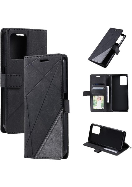 Realme C35 Pu Deri Manyetik Darbeye Kart Tutucu Kickstand Için Kılıf (Yurt Dışından)