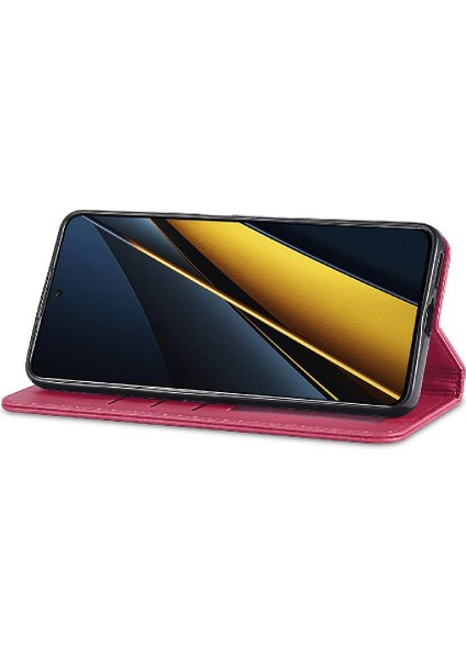 Xiaomi Redmi Poco X6 Pro 5g Buzağı Doku Yatay Çevir Deri Kılıf (Yurt Dışından)