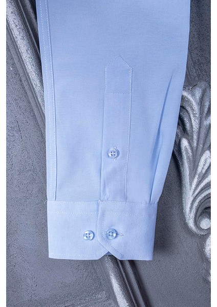Erkek Slim Fit Uzun Kol 6 Drop O.mavi Gömlek