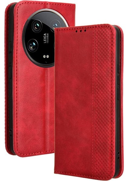 Xiaomi 14 Için Kılıf Ultra 5g Pu Deri Cüzdan Manyetik Kapatma (Yurt Dışından)