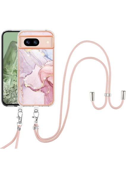 Google Piksel 8A Tampon Mermer Crossbody Kordon Askısı Için Kılıf Yumuşak (Yurt Dışından)