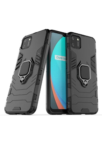 Realme C11 Için Kılıf 360 &deg; Dönen Halka Darbeye Kapak Kickstand Askeri (Yurt Dışından)