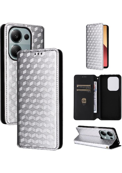 Xiaomi Poco M6 Pro 4g 3D Desen Kart Yuvaları Tutucu Pu Deri Kılıf (Yurt Dışından)
