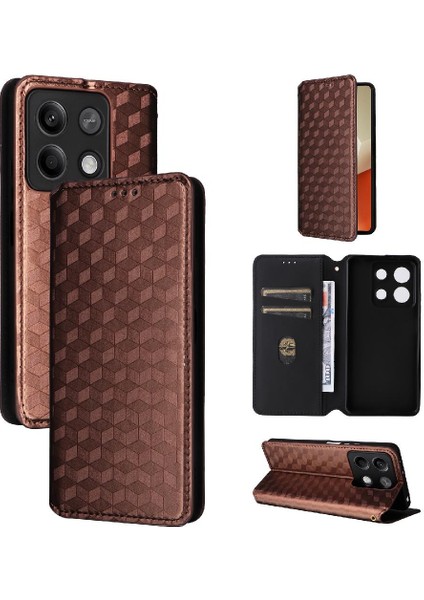 Xiaomi Redmi Not 13 Için Kılıf 5g Manyetik Kapatma 3D Desen Pu Deri (Yurt Dışından)