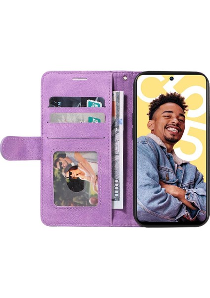 Realme C55 4g Iki Renkli Dikiş Kickstand Koruyucu Pu Deri (Yurt Dışından)