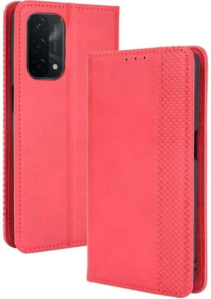 Oppo Için Kılıf A54 5G/A74 5G/A93 5g Manyetik Kapatma Pu Deri Cüzdan (Yurt Dışından)