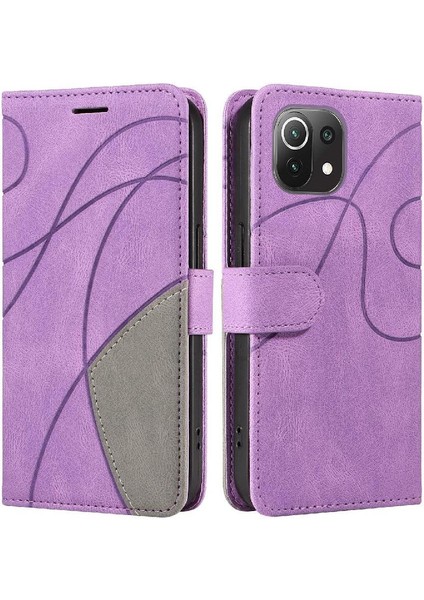 Xiaomi 11 Lite Için Iki Renkli Dikiş Kickstand Koruyucu Kart ile (Yurt Dışından)