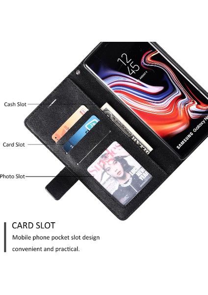 Samsung Galaxy Not 9 Için Kılıf Pu Deri Darbeye Kart Tutucu Kickstand (Yurt Dışından)