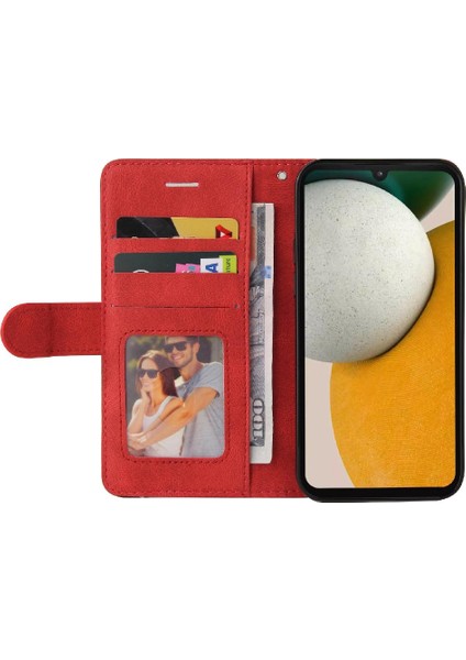 Samsung Galaxy A15 Için Kılıf Pu Deri Flip Folio Kılıf Kickstand Iki Renkli (Yurt Dışından)