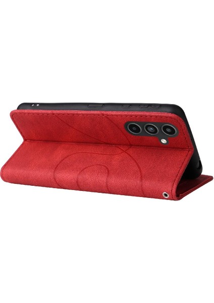 Samsung Galaxy A15 Için Kılıf Pu Deri Flip Folio Kılıf Kickstand Iki Renkli (Yurt Dışından)