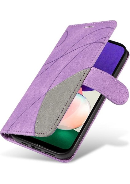 Samsung Galaxy A22 5g Iki Renkli Dikiş Pu Deri Flip Folio (Yurt Dışından) modelleri
