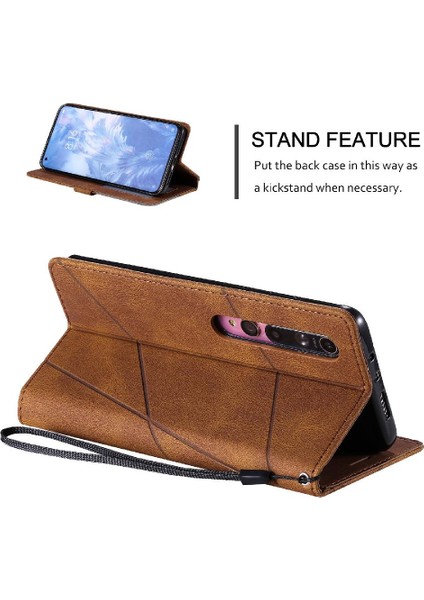 Xiaomi Mi 10/10 Pro Pu Deri Kart Tutucu Kickstand Darbeye (Yurt Dışından)