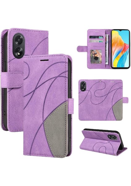 Oppo A38 4G/A18 4g Kickstand Koruyucu Kart Yuvası Standı Pu (Yurt Dışından)