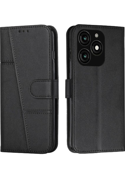 Itel A70 Pu Deri Kart Ekleme Yan Toka Tam Koruma Için Kılıf (Yurt Dışından)