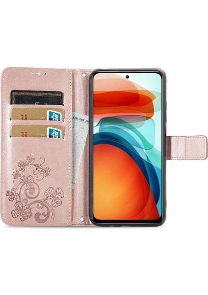 Xiaomi Poco X3 Gt Dört Yapraklı Yonca Kısa Kayış Kapak Kapak Deri (Yurt Dışından)