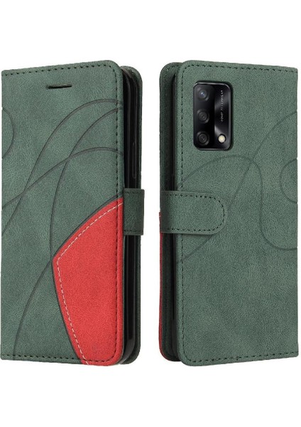 Kart Yuvası Standı ile Oppo A74 4g Için Kılıf Pu Deri Flip Folio Kılıf (Yurt Dışından)