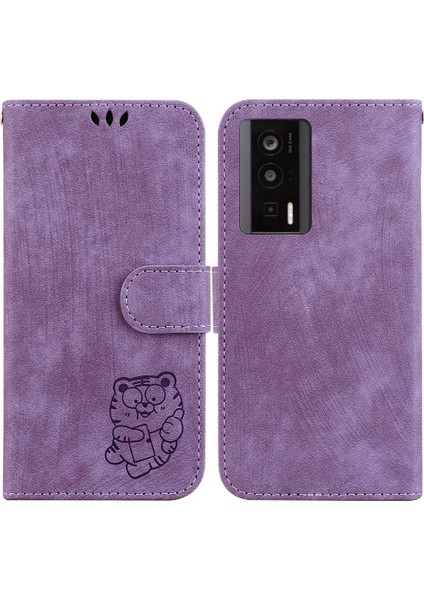 Xiaomi Poco F5 Pro Cüzdan Kılıf Kart Cep Kabartmalı Sevimli Kaplan (Yurt Dışından)