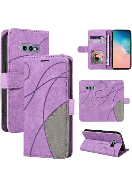 Samsung Galaxy S10E Iki Renkli Dikiş Kickstand Koruyucu Kılıf (Yurt Dışından)