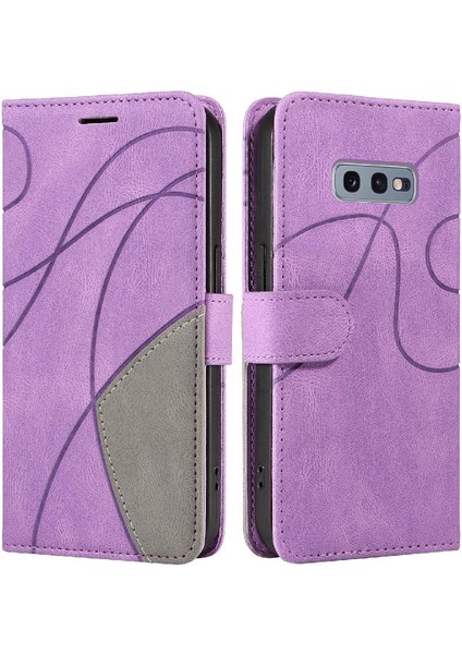 Samsung Galaxy S10E Iki Renkli Dikiş Kickstand Koruyucu Kılıf (Yurt Dışından)