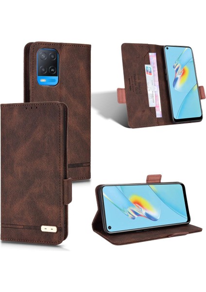 Oppo A54 4g Kart Ekleme Koruyucu Kapak Için Kılıf Deri Folio Kapak (Yurt Dışından)