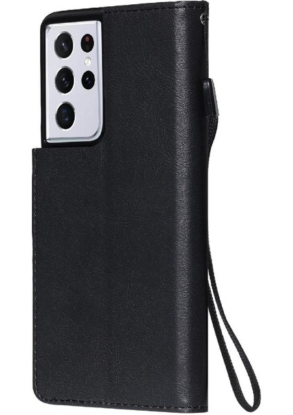 Kart Yuvası Klasik Düz Renk ile Samsung Galaxy S21 Ultra Için Flip Case (Yurt Dışından) fırsatları