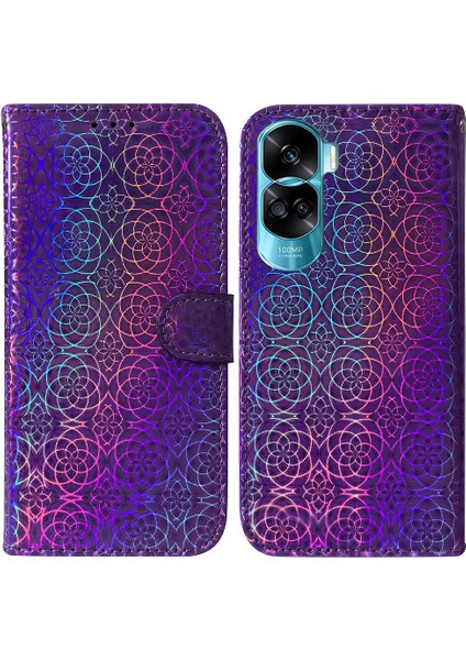 Onur Için Kılıf 90 Lite Kart Yuvası Cüzdan Kılıf Glitter Renkli Standı Pu (Yurt Dışından)