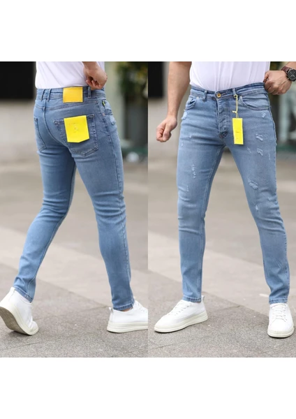 Redcode Jeans Erkek Yırtık Model Likralı Kot Pantolon