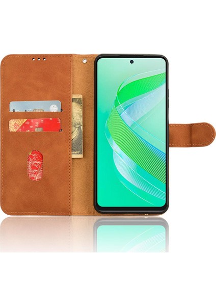 Infinix Akıllı 8 ARTI/X6526 Deri Folio Flip Case Koruyucu Kılıf (Yurt Dışından)