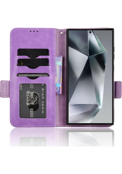 Samsung Galaxy S24 Ultra 5g 3 Kart Tutucu Görüntüleme Standı Pu Flip (Yurt Dışından)