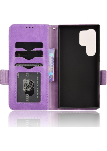 Samsung Galaxy S24 Ultra 5g 3 Kart Tutucu Görüntüleme Standı Pu Flip (Yurt Dışından)