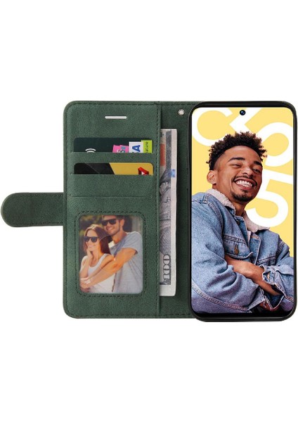 Realme C55 4g Iki Renkli Dikiş Kickstand Koruyucu Pu Deri (Yurt Dışından)