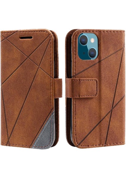 IPhone 14 Için Kılıf Cüzdan Flip Folio Manyetik Pu Deri Kart Tutucu (Yurt Dışından)
