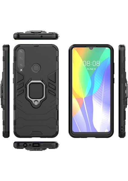 Huawei Y6P Askeri Damla Koruma Kickstand Için Kılıf 360 &deg; Dönen Halka (Yurt Dışından) fiyatları