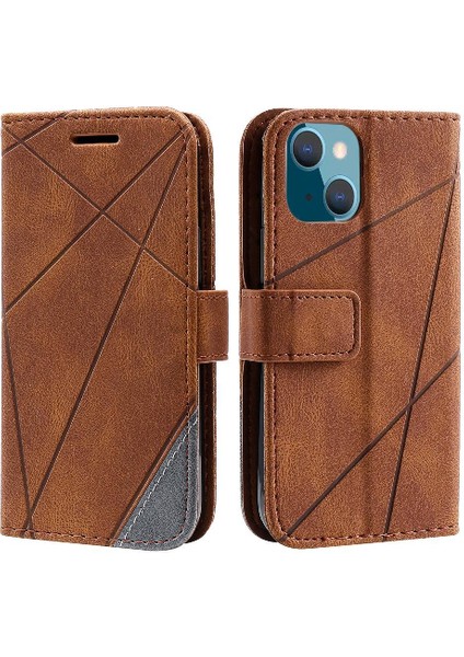 IPhone 13 Için Kılıf Pu Deri Cüzdan Flip Folio Darbeye Manyetik Kart (Yurt Dışından)
