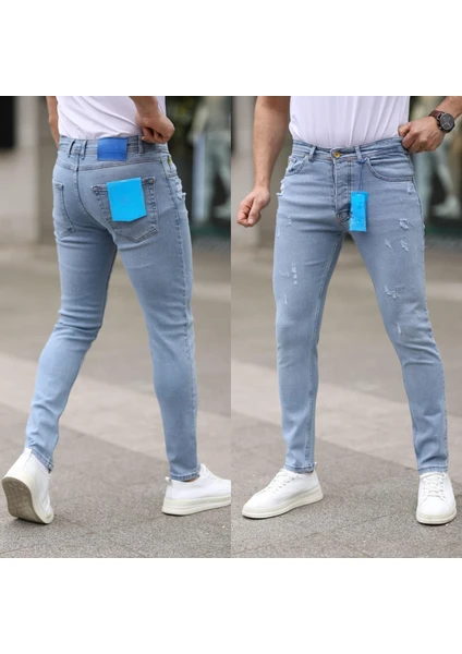 Redcode Jeans Erkek Yırtık Model Likralı Kot Pantolon